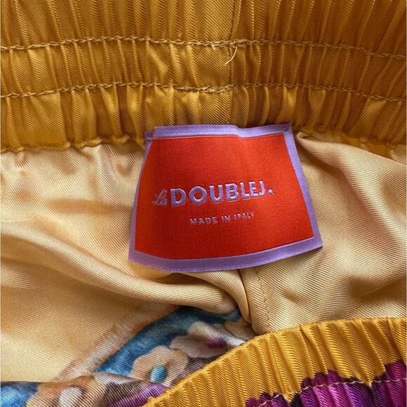 La DoubleJ Yellow Multi-Color Printed Silk Pull-on Palazzo Pant XL - Picture 10 of 16